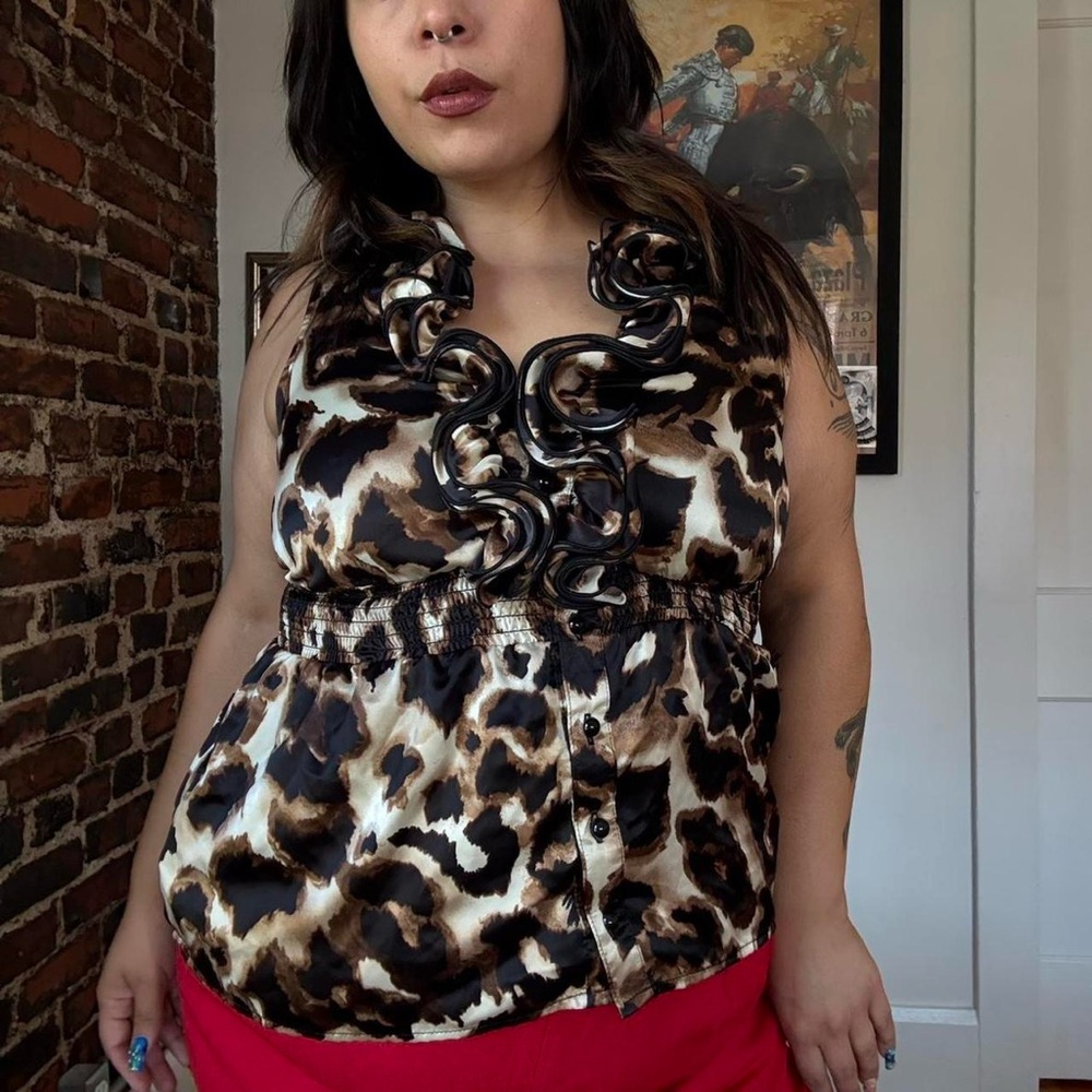 Y2K Leopard Print Top